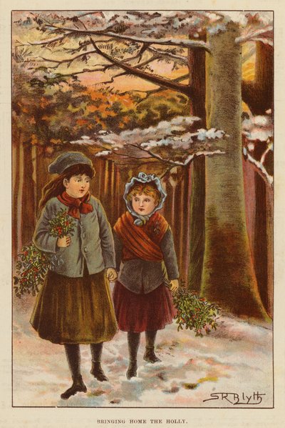 Bringing Home the Holly (väri litho) tekijältä English School