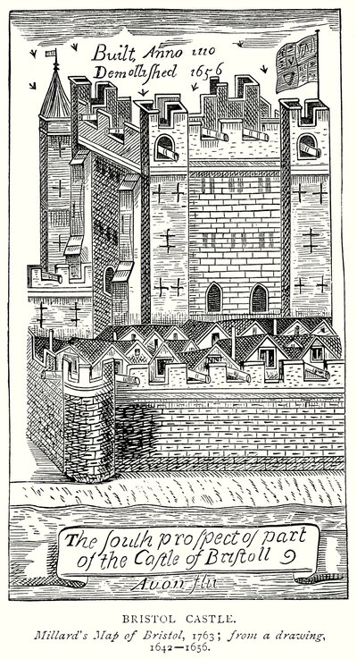 Bristolin linna (kaiverrus) tekijältä English School