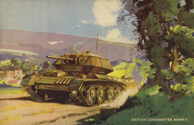 Brittiläinen Covenanter Mark V -tankki, toinen maailmansota (väri litho) tekijältä English School