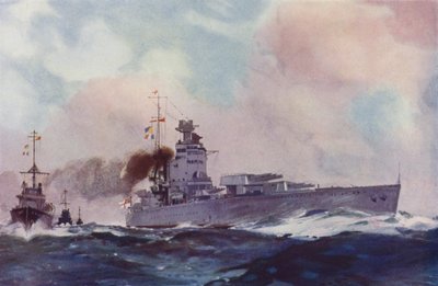 Brittiläinen Nelson-luokan taistelulaiva (väri litho) tekijältä English School