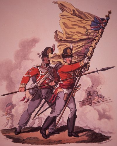 British Soldiers (väri litho) tekijältä English School