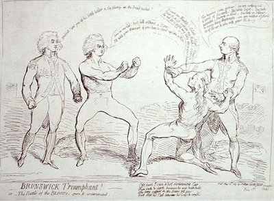 Brunswick Triumphant! julkaissut J. Aitken vuonna 1789 (etsaus) tekijältä English School