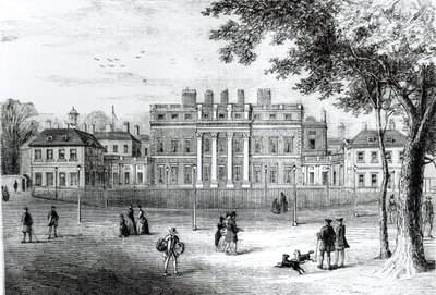 Buckingham House vuonna 1775, elokuvasta "Old and New London: Volume 4", n. 1878 tekijältä English School