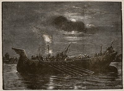 Kuningas Henryn hautaaminen, kuvitus Cassells Illustrated History of Englandista (seepiakuva) tekijältä English School