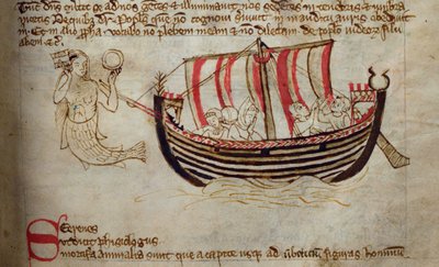 CCA-LitMs/D/10 fol. 18r Siren, Bestiarysta tekijältä English School