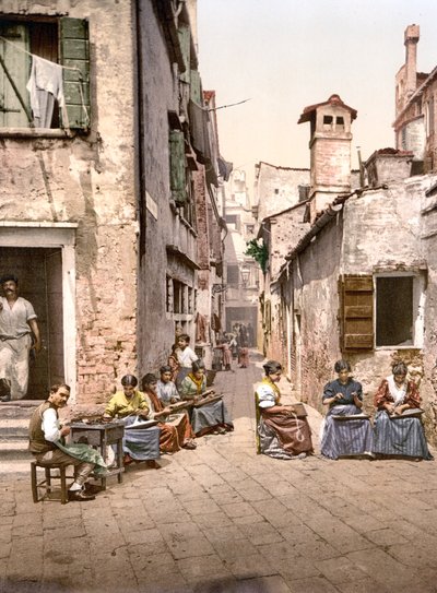 Calle dell Angelo a San Martino, Venetsia (käsin värjätty valokuva) tekijältä English School