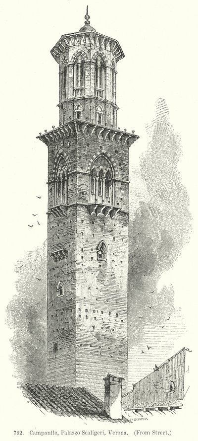 Campanile, Palazzo Scaligeri, Verona (kaiverrus) (kaiverrus) tekijältä English School