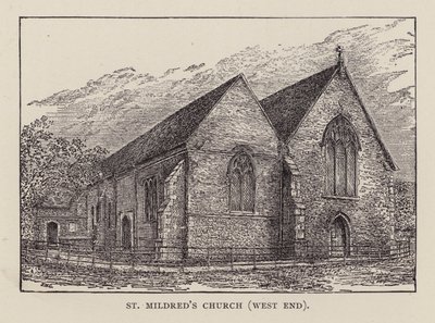 Canterbury: St Mildredin kirkko, West End (litho) tekijältä English School