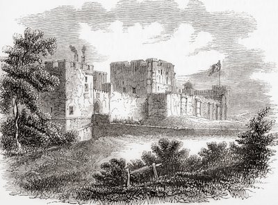 Carlislen linna, Carlise, Cumbria, Englanti nähty täällä 1800-luvulla, vanhasta Englannista: Kuvamuseo, pubi. 1847 tekijältä English School