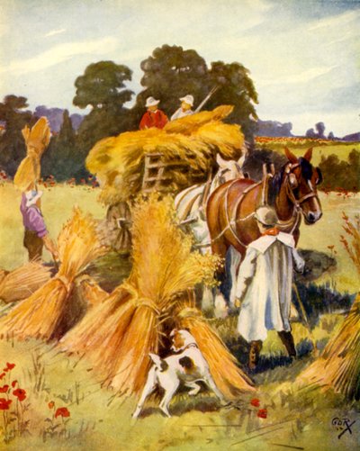Carting the Corn (väri litho) tekijältä English School