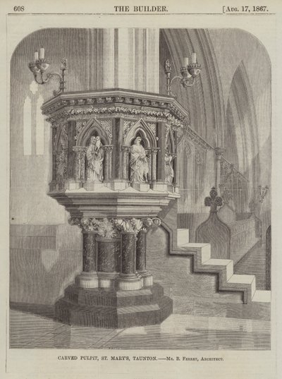 Veistetty saarnatuoli, St Mary