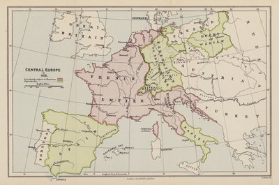 Keski-Eurooppa vuonna 1812 (värilitro) tekijältä English School