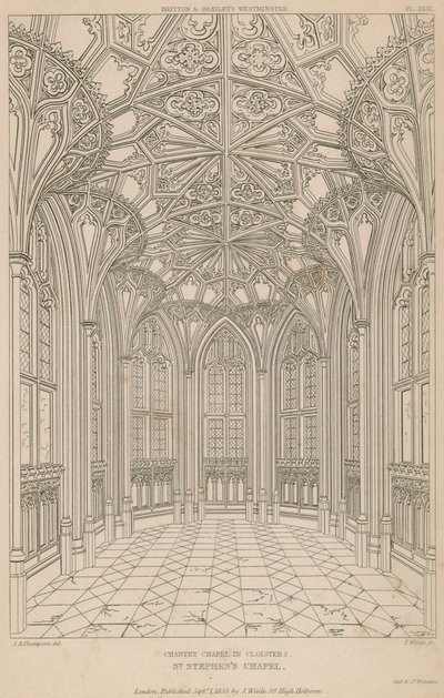 Chantry Chapel Cloistersissa, St Stephens Chapel, Westminster Palace tekijältä English School