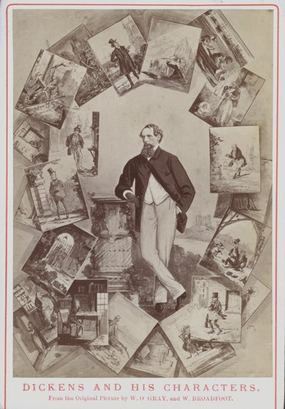 Charles Dickens ja hänen hahmonsa, W O Grayn ja W Broadfootin alkuperäisestä kuvasta tekijältä English School