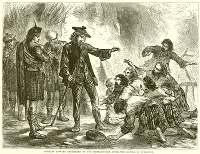 Charles Edward suojattiin Highlandersilta Cullodenin taistelun jälkeen tekijältä English School