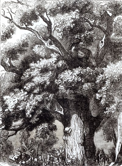 Kaarle II (1630-85) Piilotettu tammipuuhun, 14. lokakuuta 1651 tekijältä English School