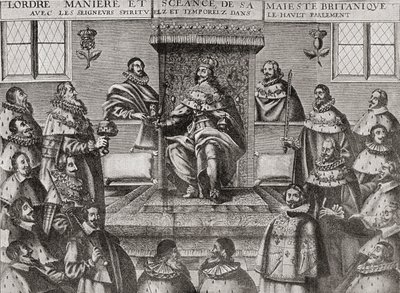 Kaarle I ylähuoneessa vuonna 1648, J. R. Greenin vuonna 1893 julkaisemasta teoksesta "A Short History of the English People". tekijältä English School