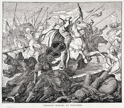 Charles Martel (n. 688-741) Poictiersissa, Ranskan historiasta, Emile de Bonnechose, julkaisija Ward, Lock and Co, Lontoo tekijältä English School