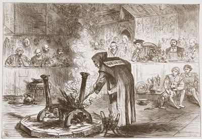 Charles näkee naamioiden leikin, kuvituksen James Aitken Wylien (1808-1890) teoksesta The History of Protestantism, pub. 1878 tekijältä English School