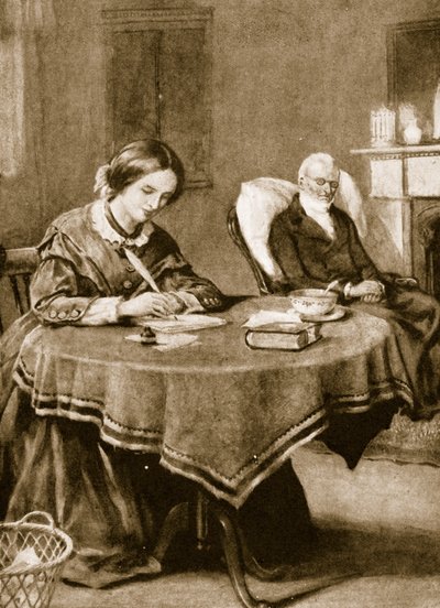 Charlotte Bronte työskentelee Jane Eyressä tekijältä English School