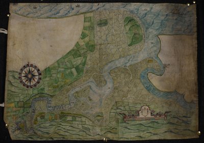 Kartta Medway-joen suunnasta Rochesterista Noreen tekijältä English School