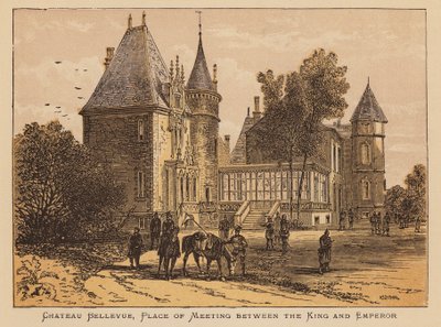 Chateau Bellevue, kuninkaan ja keisarin tapaamispaikka (värillinen kaiverrus) tekijältä English School