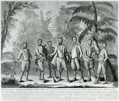 Cherokee Chiefs Carolinasta, n. 1730 (kaiverrus) tekijältä English School