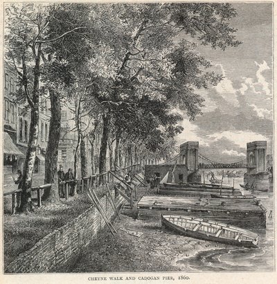 Cheyne Walk ja Cadogan Pier, 1860 tekijältä English School