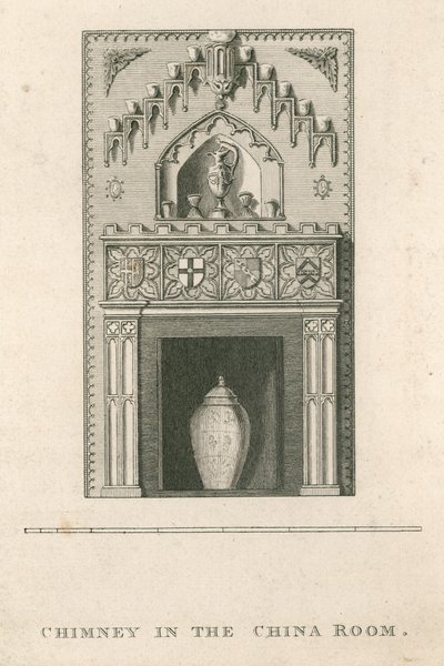 Chimney in the China Room, Strawberry Hill, Twickenham, Lontoo tekijältä English School