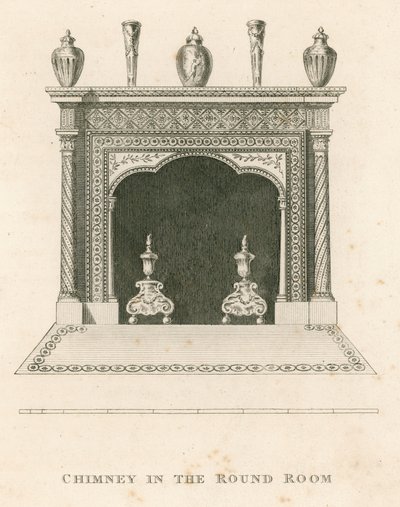 Chimney in the Round Room, Strawberry Hill, Twickenham, Lontoo tekijältä English School