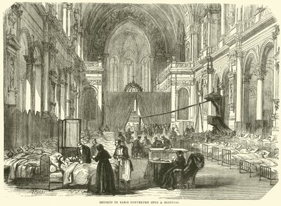 Pariisin kirkko muutettiin sairaalaksi marraskuussa 1870 tekijältä English School