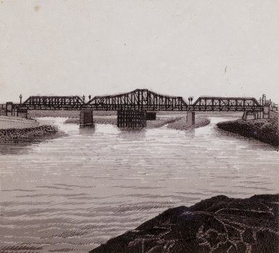 Clarence Bridge, Cardiff (litho) tekijältä English School