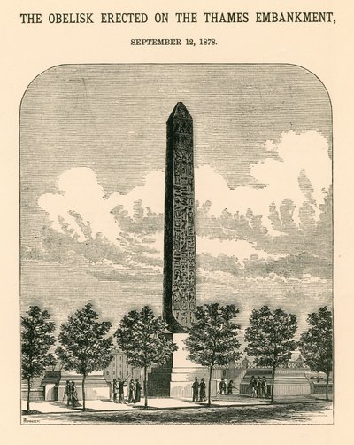 Kleopatran neula; Thamesin rantakadulle pystytetty obeliski 12.9.1878 tekijältä English School