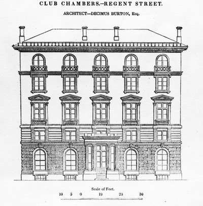 Club Chambers, Regent Street, 1839 tekijältä English School