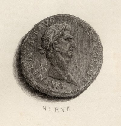Kolikko Nerva Caesar Augustuksen ajalta tekijältä English School