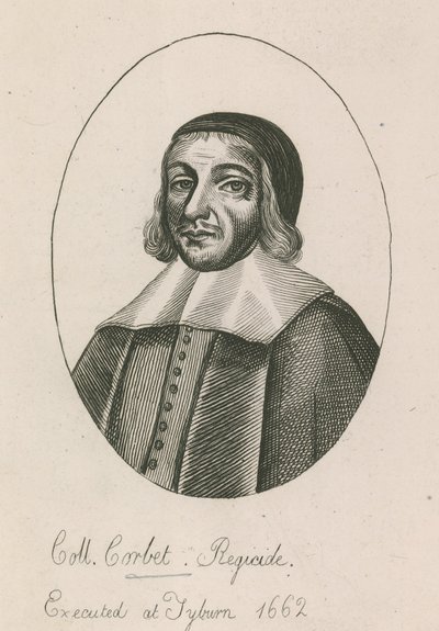 Coll Corbet, Regicide, teloitettiin Tyburnissa, 1662 tekijältä English School