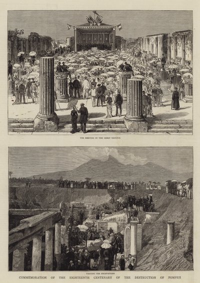 Pompejin tuhon 1800-vuotisjuhlan muistopäivä (kaiverrus) tekijältä English School