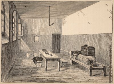 Condemned Cell, Newgate, kuvitus Lontoon rikosvankiloista ja Henry Mayhew