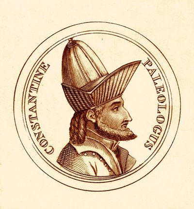 Constantine Paleologus, kuvitus George Crabbin yleisestä historiallisesta sanakirjasta, julkaistu 1825 (digitaalisesti paranneltu kuva) tekijältä English School