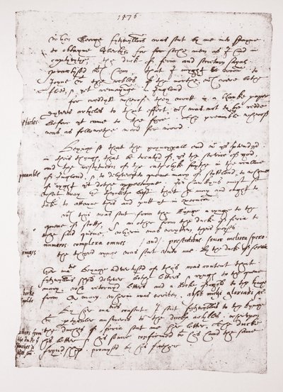 Kopio John Hawkinsin holografiamuistiosta hänen suhteistaan Espanjan kanssa, 1576 tekijältä English School