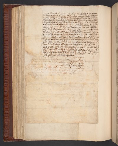 Jäljennös kirjeestä, jonka Lady Elizabeth Compton, myöhemmin Northamptonin kreivitär, on lähettänyt miehelleen, Harley MS 7003, f.158v (kynällä ja tussilla kirjoitettu paperi). tekijältä English School