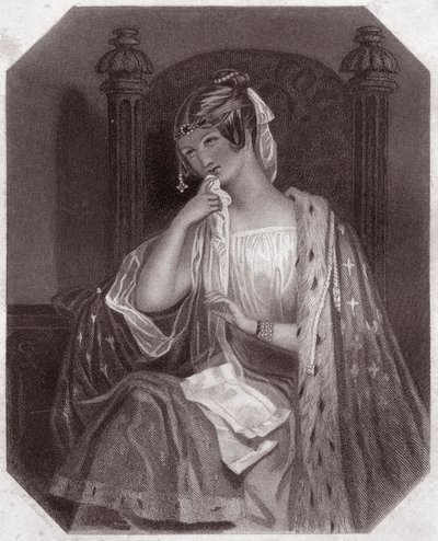 Cordelia (Kuningas Lear) (Kuningas Lear) - "" Shakespearen naisten galleriassa, kokoelma neljäkymmentäviisi vakavaa muotokuvaa varhaisilta Lontoon taiteilijoilta, rikastettu kriittisillä ja kirjallisilla huomautuksilla""" noin 1838 - "" Galleria of the Wom tekijältä English School