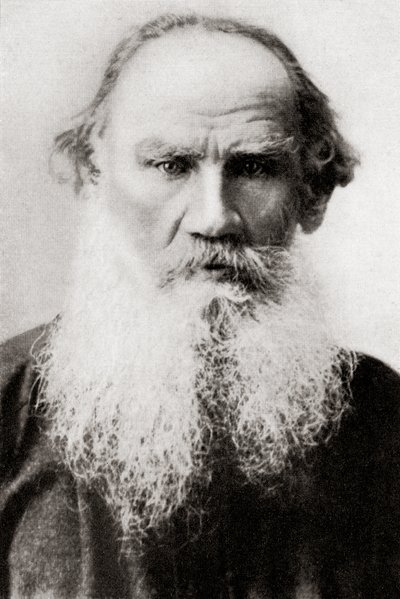 Kreivi Lev Nikolajevitš Tolstoi eli Leo Tolstoi, Hutchinsonin teoksesta History of the Nations, julkaistu 1915 (painettu). tekijältä English School