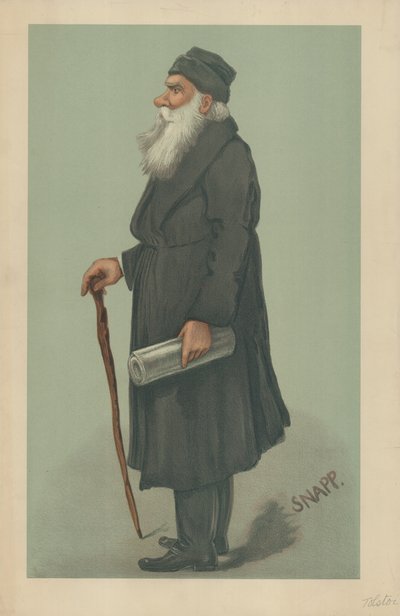 Kreivi Lyof Nikolaevich Tolstoi, 24. lokakuuta 1901, Vanity Fair -sarjakuva tekijältä English School