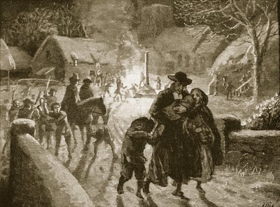Liitot, jotka häätävät episkopaalisen papin, kuvitus Cassellin Englannin kuvitetusta historiasta (seepiakuva) tekijältä English School