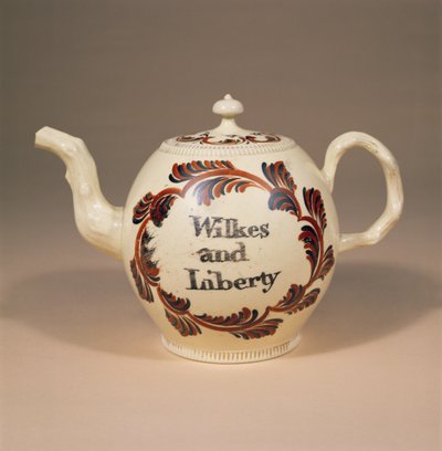Creamware teekannu, Cockpit Hill, Derby, n. 1763 (keraaminen) tekijältä English School
