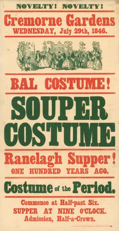 Cremorne Gardens, 29. heinäkuuta 1846, Bal Costume tekijältä English School