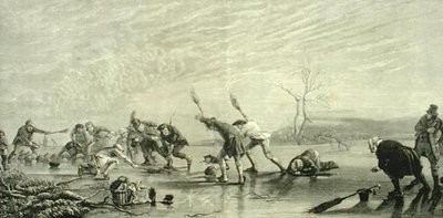 Curling vuonna 1880, "Scottish Pictures" -julkaisusta, julkaisija Religious Tract Society tekijältä English School