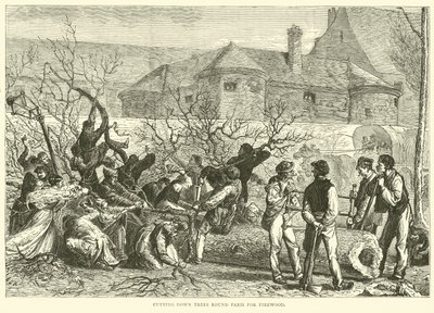Puiden kaato Pariisin ympärillä polttopuita varten, lokakuu 1870 tekijältä English School