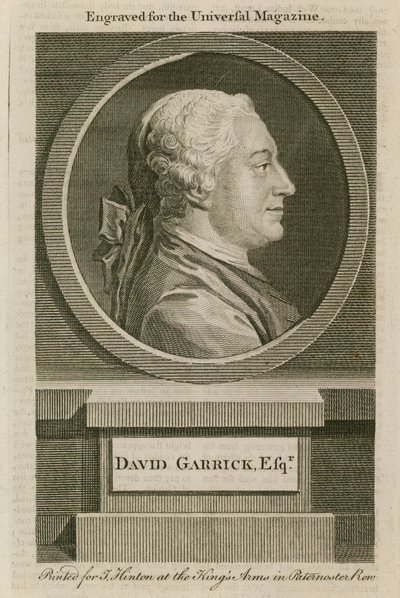 David Garrick, kaiverrettu Universal Magazinea varten tekijältä English School